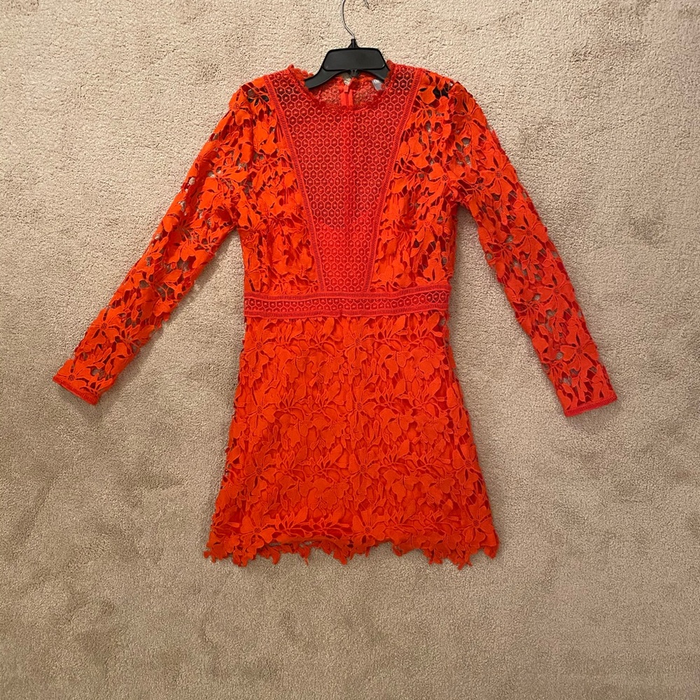 Asos Orange Crochet Mini Dress